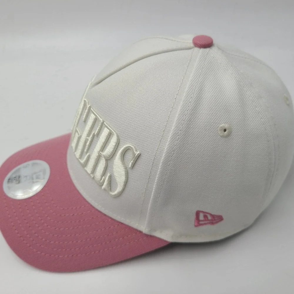 Women Los Angeles Dodgers Hat Snapback New Era 9Forty Beige Pink MLB M-Crown